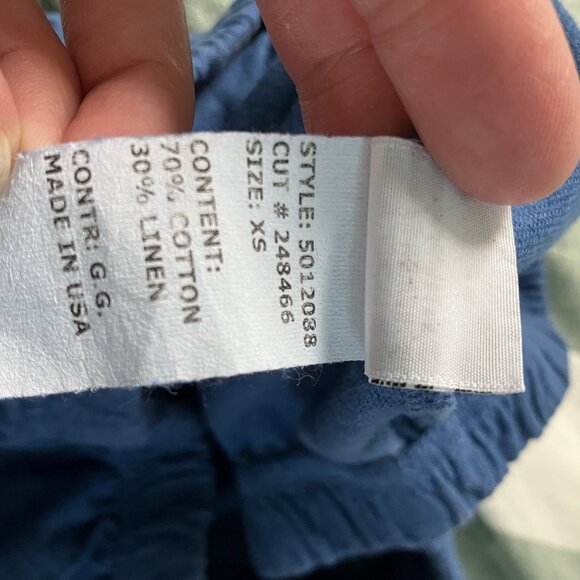 CutLoose Cut Loose Pants Womens XS Blue Linen Blend Cropped Barrel Leg - Picture 8 of 12